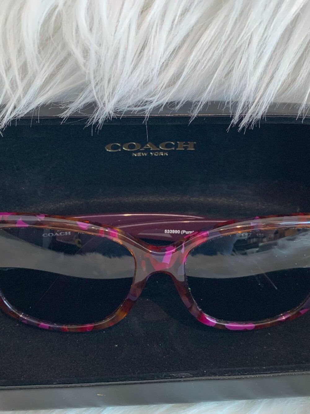 Coach New York Fashion Sunglasses Purple Confetti